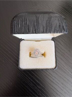 Morganite Halo Wedding Ring